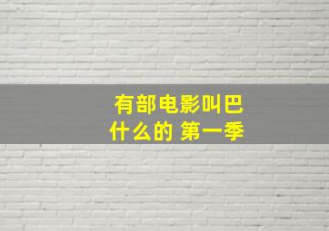 有部电影叫巴什么的 第一季